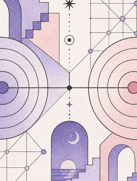 Two concentric circles pulling from a shared center to show Soul Urge tension