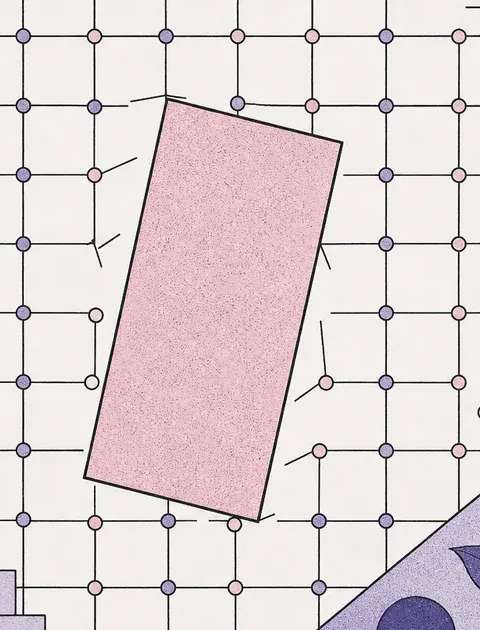 A repeating linear grid pattern disrupted by a sharp asymmetrical rectangle, illustrating a broken behavioral loop
