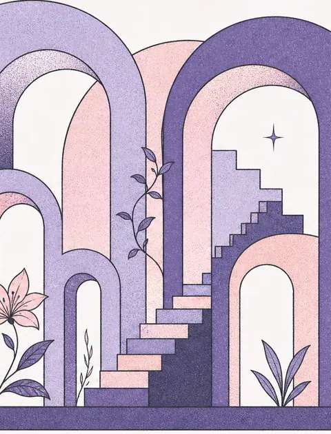 Minimalist geometry of arches projecting outward from a solid baseline