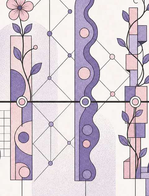 Abstract geometric axis showing fixed and flexible identity inputs