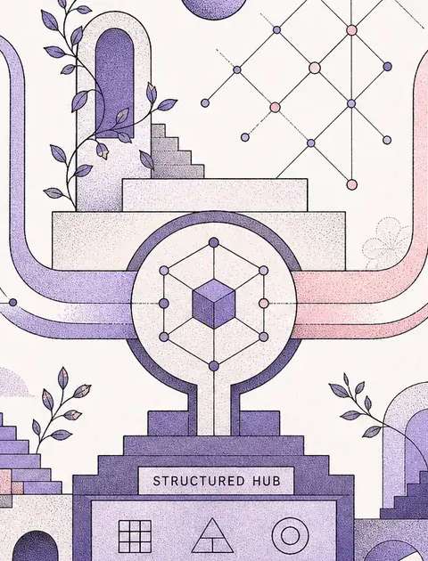 Minimalist visual of numeric and alphabetic streams converging